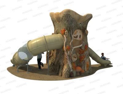 Hiding House with Side and Slide Tube Outdoor Playground