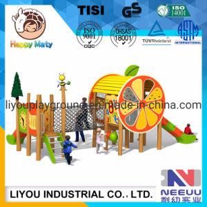 Customize Amusement Park Wooden Rope Climbing Tube Outdoor Playground Equipment