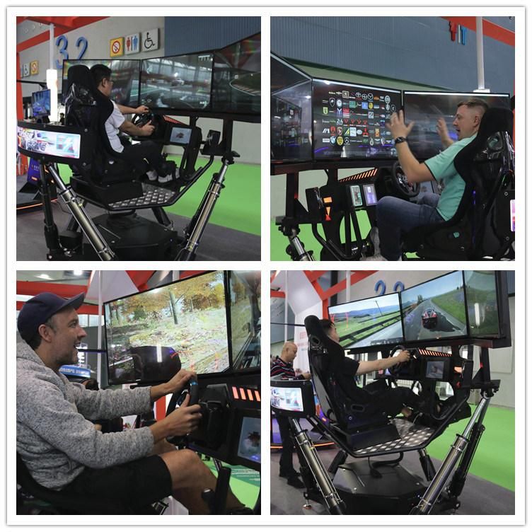 6 Dof 360 Degree High Speed 3 Screen Car Simulator