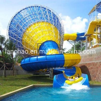 Big Yellow Fiberglass Water Slide for Water Park