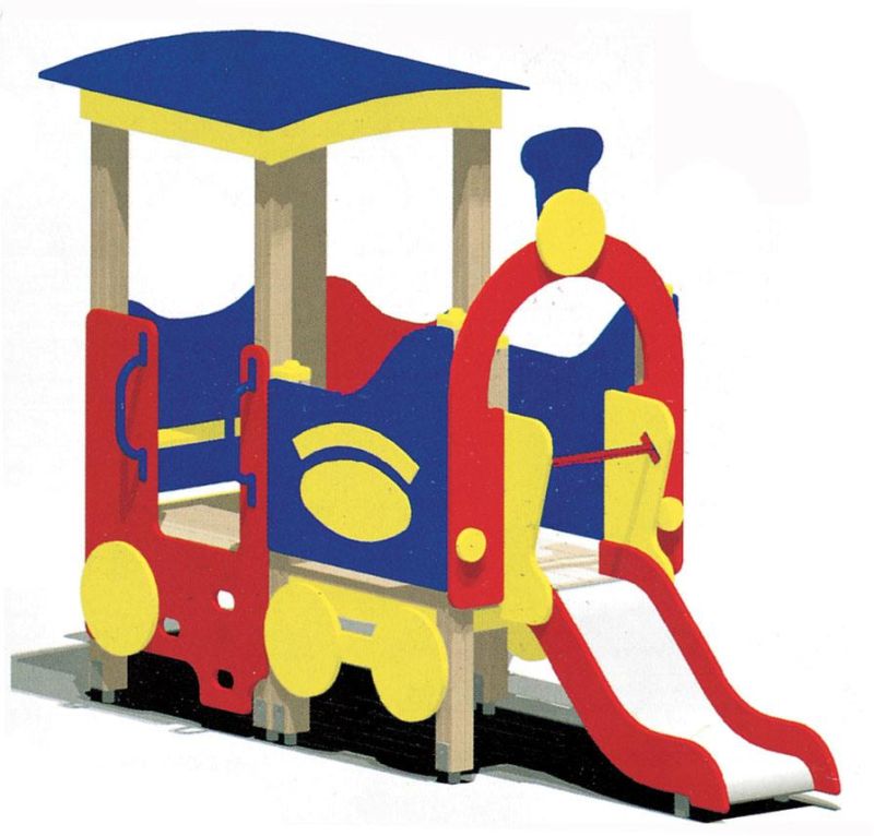 Kindergarten Small PE Material Slide in Train Modeling for Sale