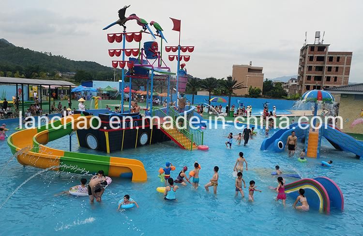 Fiberglass Kids Amusement Park Water Playground with Slides
