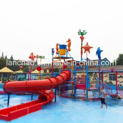 Interactive Water House with Closed Spiral Slides for Park