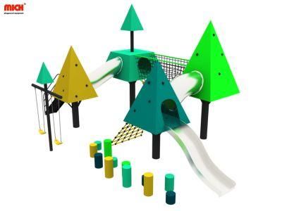 Forest Themed Toddler Outdoor Play Structure with Climbing Tunnels, Ropes