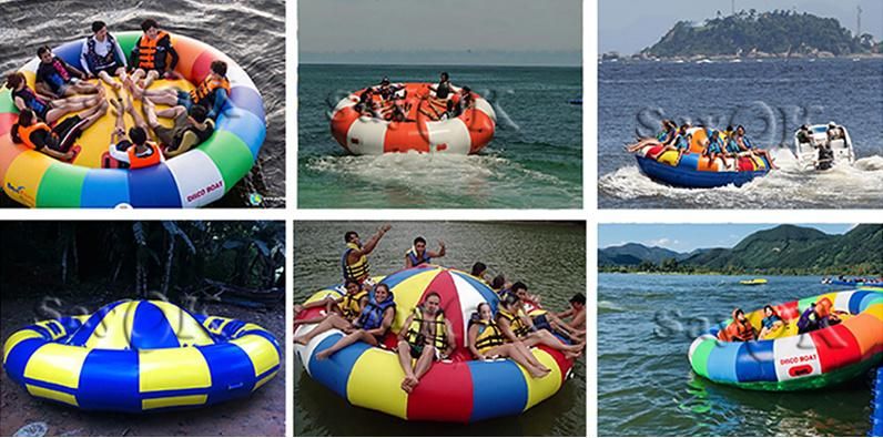 Green Water Games Crazy UFO Inflatable Disco Boat for Adults