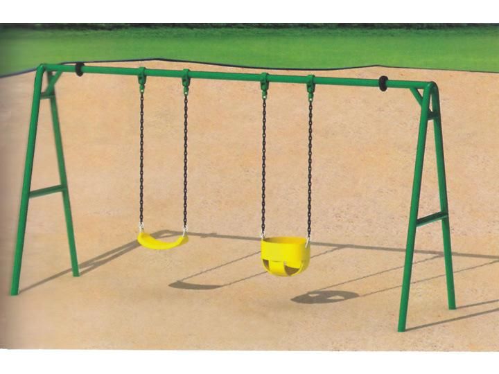 Outdoor Metal Swing with Climbing Wall