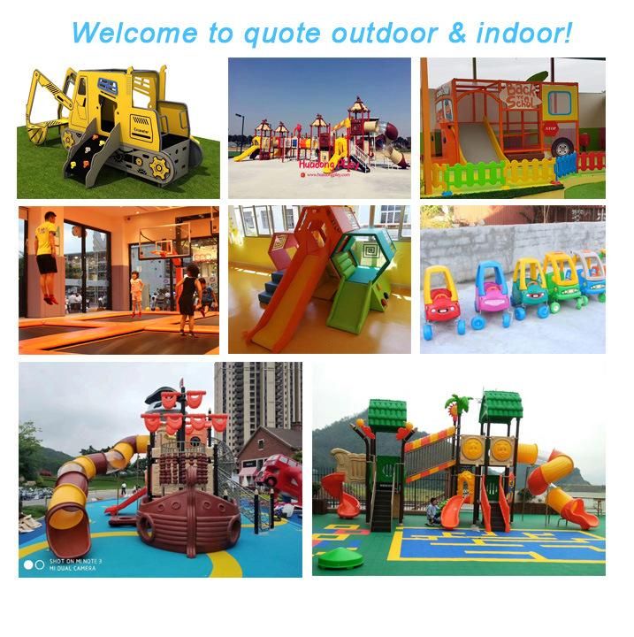 Huadong Wonderful Plastic Children Outdoor Playground Equipment with Slide Mini Size Slide for Kindergarten with Good Quality and TUV Certificate