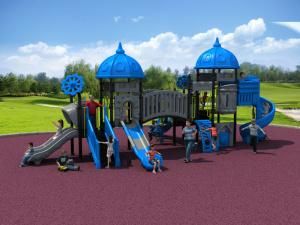 Plastic Material and Outdoor Playground Type Kids Play Equipment Slides (HD16-021A)