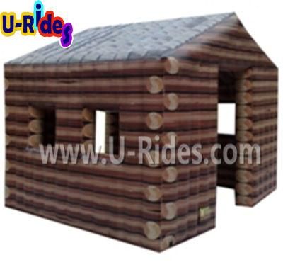Wooden House theme Tatical style Inflatable huts Paintball Bunker For Paintball game use