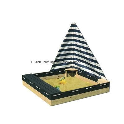 High Quality Natural Wooden Sandbox Chinese Fir Wood Sandpit for Garden Play