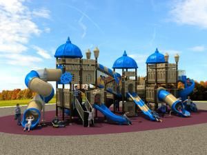 Plastic Material and Outdoor Playground Type Kids Play Equipment Slides (HD16-022A)