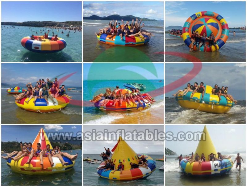 Crazy Rotating Hurricane Boat Towable Inflatable Disco Boat Water Tube for Water Play