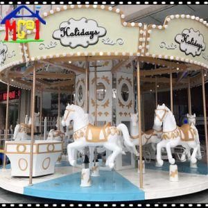 16 Seats White Horse Carousel Merry Go Around Amusement Rides