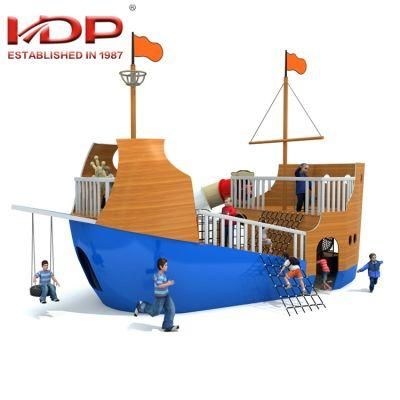 Wooden Outdoor Playground Ship Shape Amusement Equipment for Kids