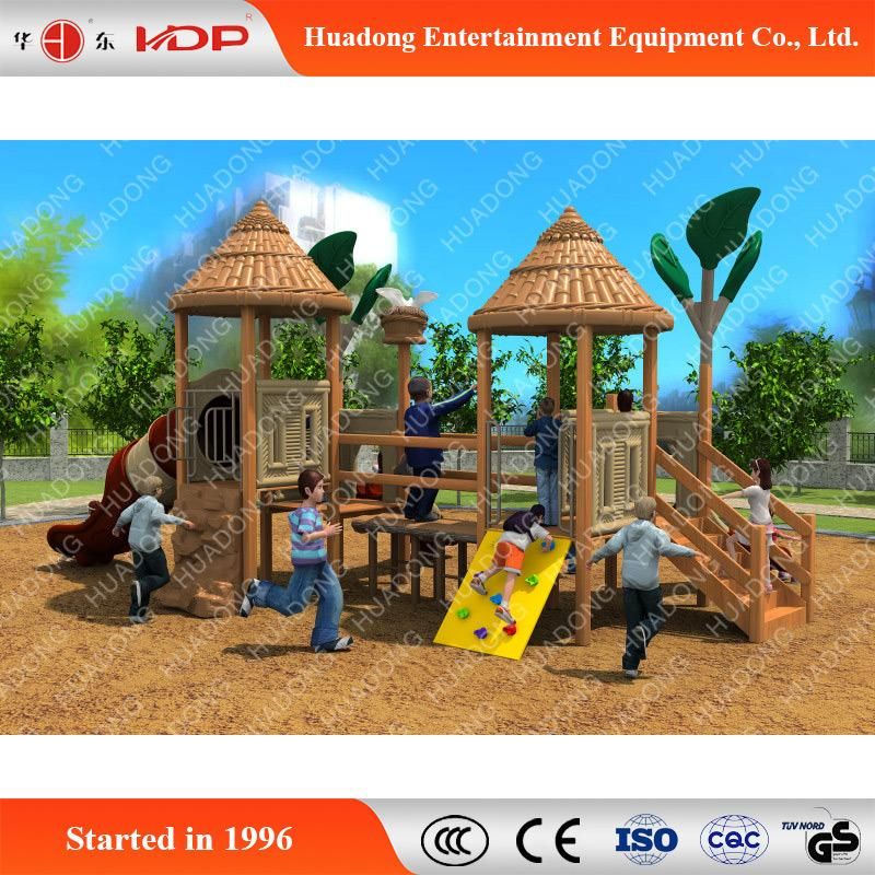 Popular Wooden Children Outdoor Play Funny Slides (HD-MZ028)