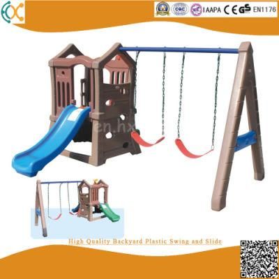 High Quality Backyard Plastic Swing and Slide