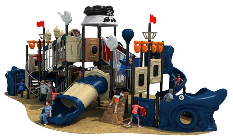 Manufacture Quality Big Pirate Ship Plastic Slide Outdoor Playground Equipment