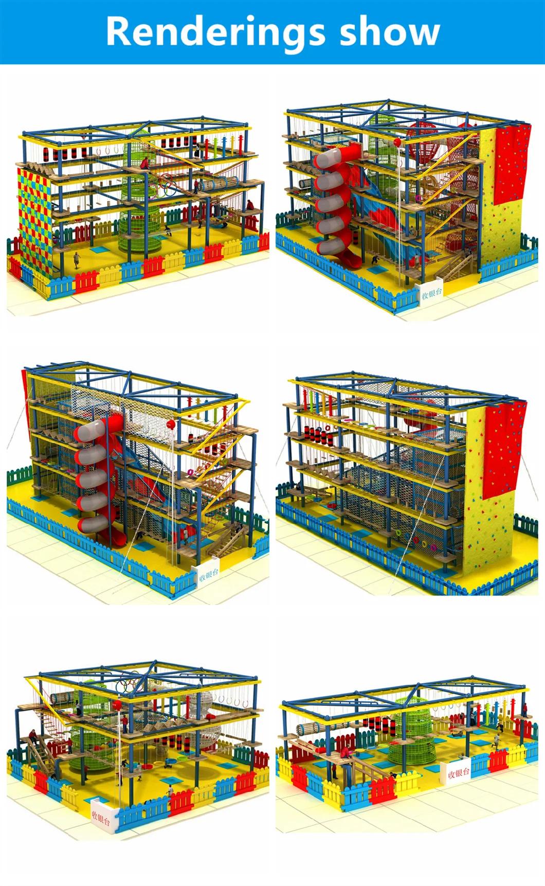 Kids Playground Expansion Adventure Equipment Park Outdoor Climbing Wall Tz15