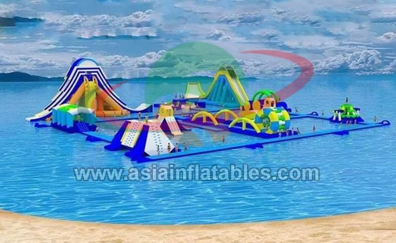 Outdoor Inflatable Floating Water Amusement Park for Open Water Beach