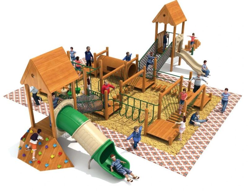 Huadong Wooden Playground Kids Outdoor Exercise Commercial Factroy Price