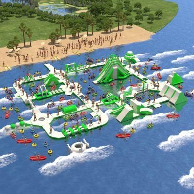 45X45m Inflatable Water Park for Lake and Sea Aqua Amusement Park