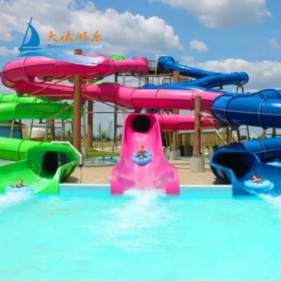 Water Games in China Swim Pool Fiberglass Slide Outdoor Pool Slide