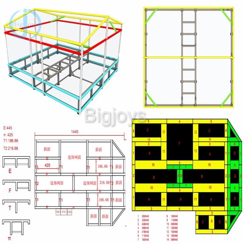 Chinese Manufactory Customised Size Design New Design Trampoline Park for Sales