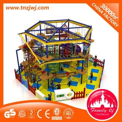 Wooden Indoor Play Equipment, Indoor Playground, Rope Course for Child