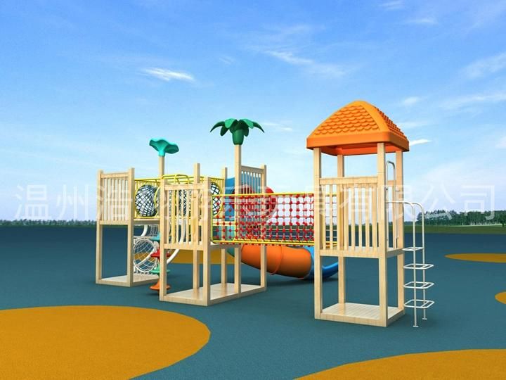 Backyard Wooden Outdoor Playground Equipment for Children Amusement Park