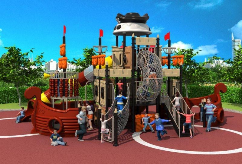 Playgound Type Outdoor Plastic Playground Equipment and Outdoor Playground of Pirate Ship