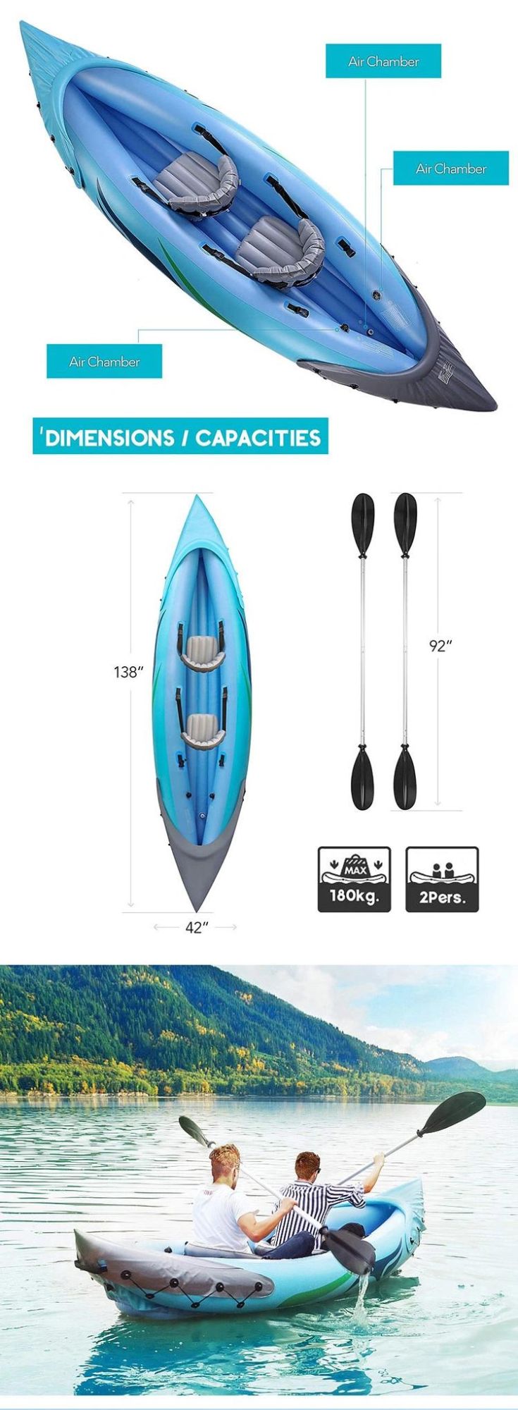 Inflatable Kayak for Outdoor Water Games