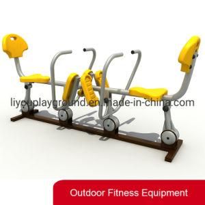 Outdoor Fitness Equipment Double Rowing Trainer Horizontal Rower Machine