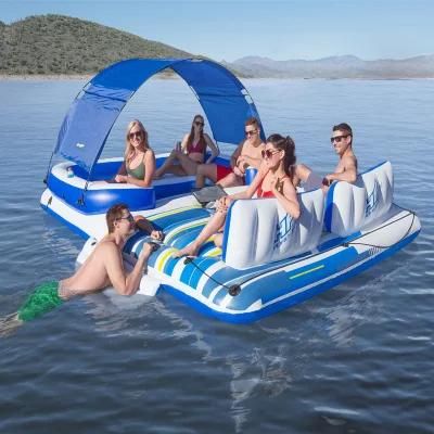 2022 New Custom Huge Unicorn Party Inflatable Lake Pool River Floating Island 6 Person Float in Water Outdoor for Sale