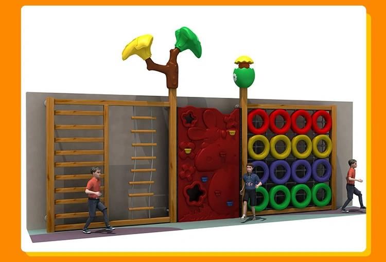 High Quality Customized Outdoor Wooden Climbing Wall Frames Expand Games for Toddlers