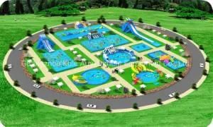 Outdoor Circular Water Park Inflatable Toys Water Slide Swimming Pool