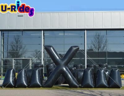 black color Paintball Equipment Inflatable Bunkers For Speedball Games