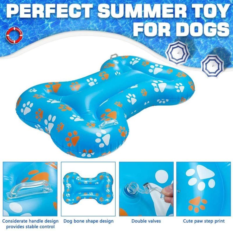 Summer PVC Pet Water Play Toys Inflatable Bone Shape Pet Dog Pool Float