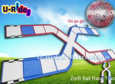 Newest sports game Inflatable zorb ball race track rolling down slope for event