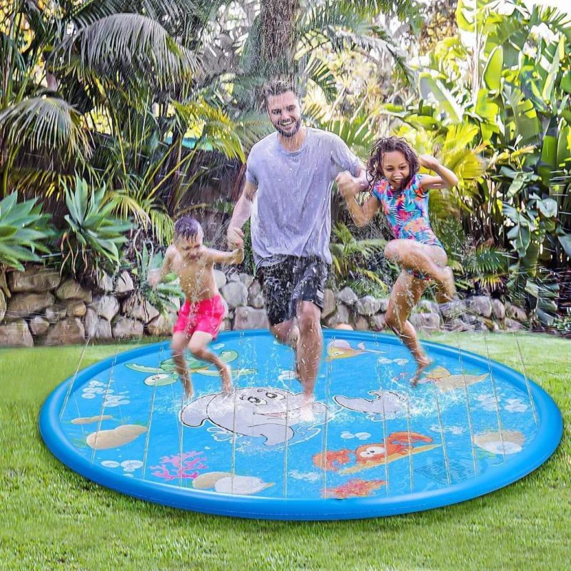 Wholesale Custom 170cm Summer Outdoor Play Water Games Kids Inflatable Splash Sprinkler Pad