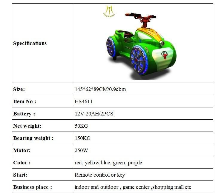 Hansel Amusement Park Electric Children Battery Cool Motor for Sale