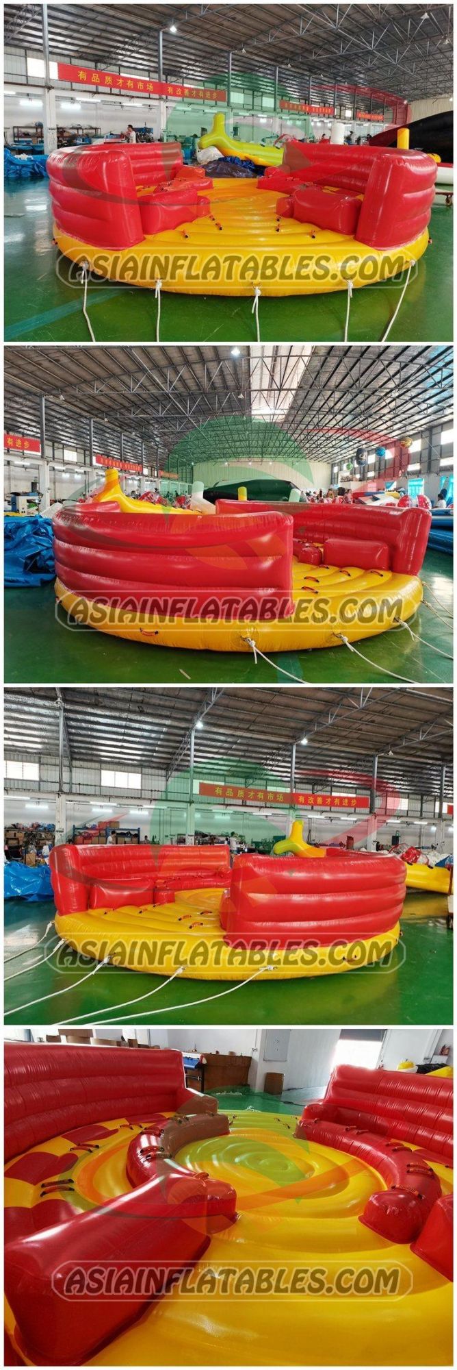 Custom Design 6 Person Inflatable Crazy UFO with Cushion, Inflatable Flying Towables