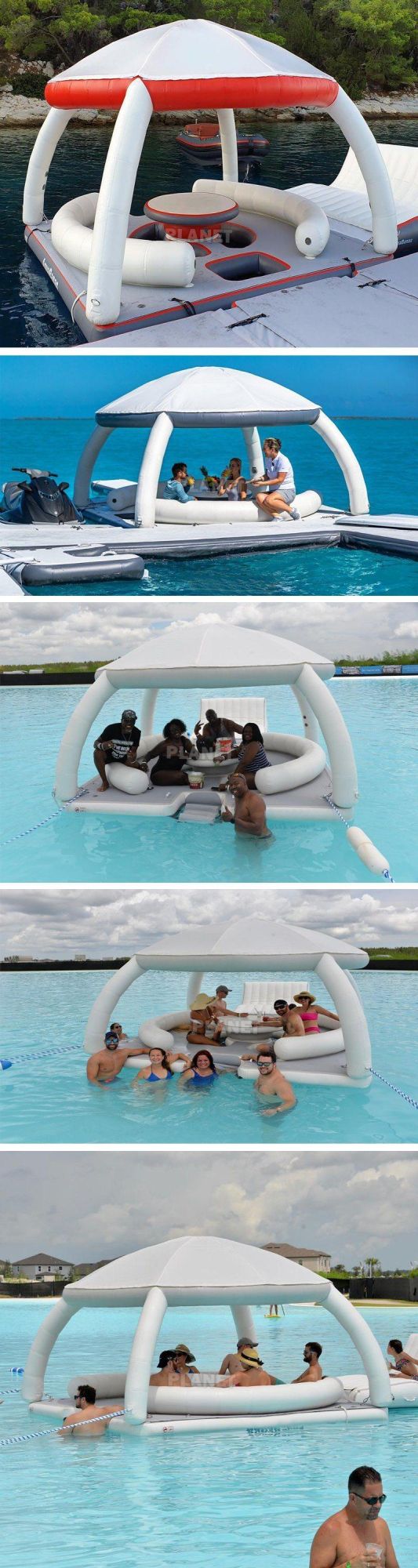 Commercial Leisure Platform Inflatable Floating Island Yacht Tents for Recreation