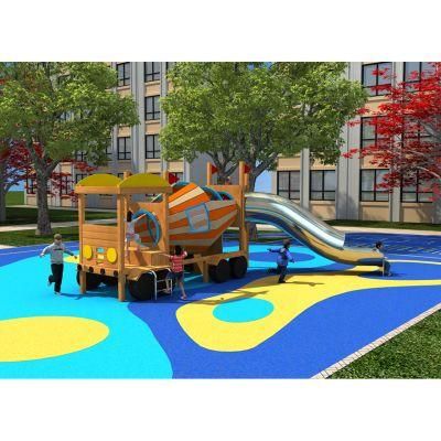 High Quality Kids Safety Slide Custom Cement Truck Shape Amusement Park Commercial Outdoor Playground Equipment