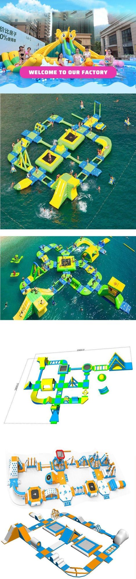 Colorful Customizable PVC Water Inflatable Park Suitable for Amusement Parks
