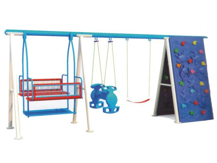 Outdoor Metal Swing with Climbing Wall