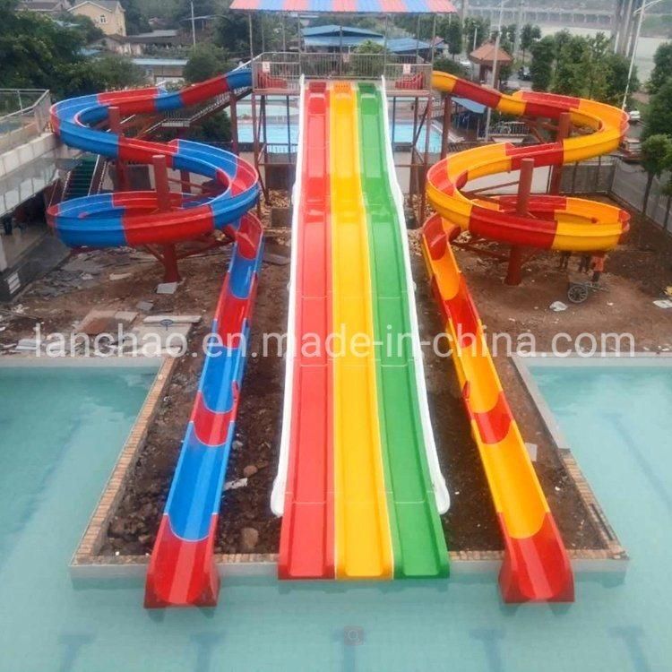 Fiberglass Outdoor Spiral Slide and Rainbow Slides Swimming Pool Slide