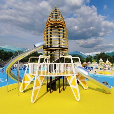 Customized Park Playground Equipment Outdoor Amusement Park Stainless Steel Slides