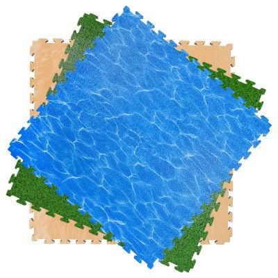 2cm 0.78inch Thickness Water Print Grass Pattern EVA Foam Puzzle Floor Mat