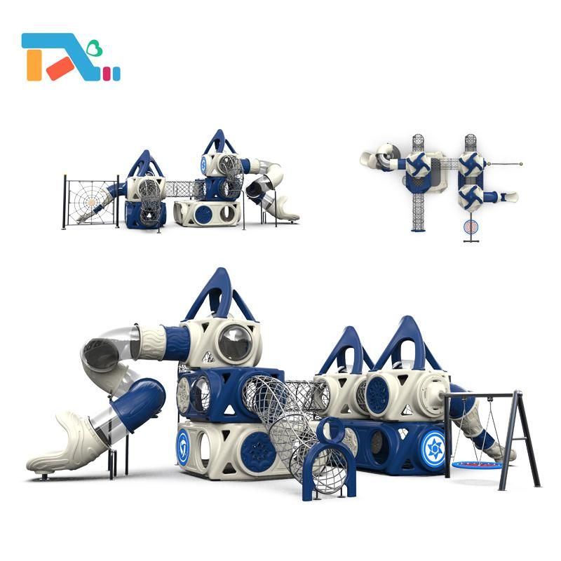 Colorful Kindergarten Outdoor Playground Plastic Slide Amusement Park Equipment