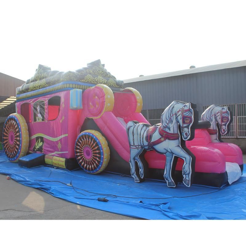 Inflatable Princess Carriage, Popular Pink Theme Inflatable Park